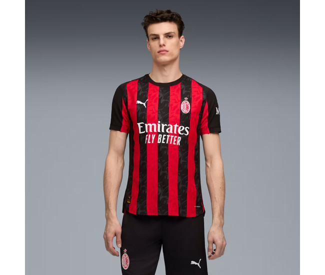 AC Milan Mens Home Authentic Soccer Jersey 2025